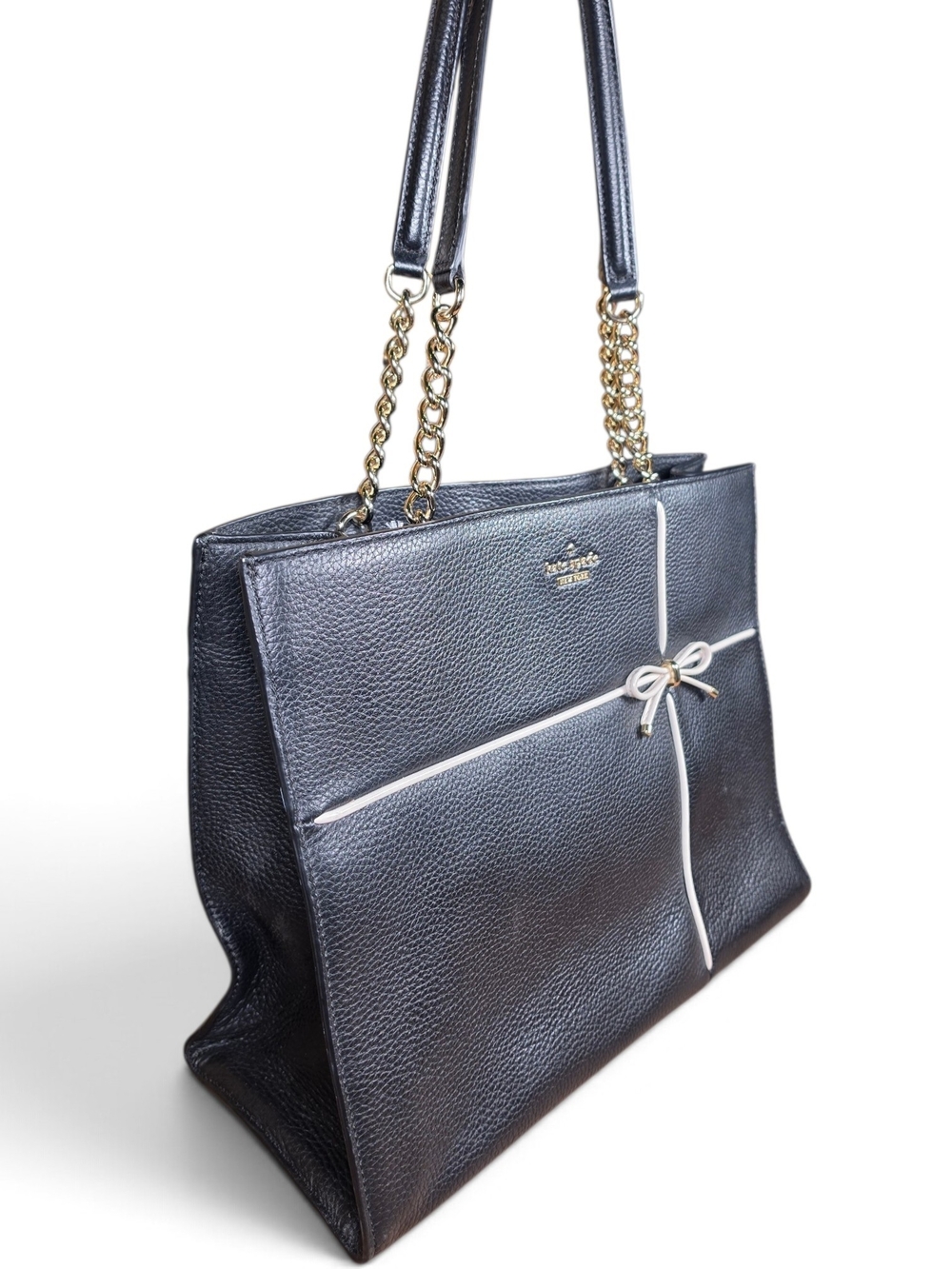 kate spade Marianne Pebbled Leather Tote / Shoulder Bag w/ Bow (Retail $398) - Picture 3 of 10